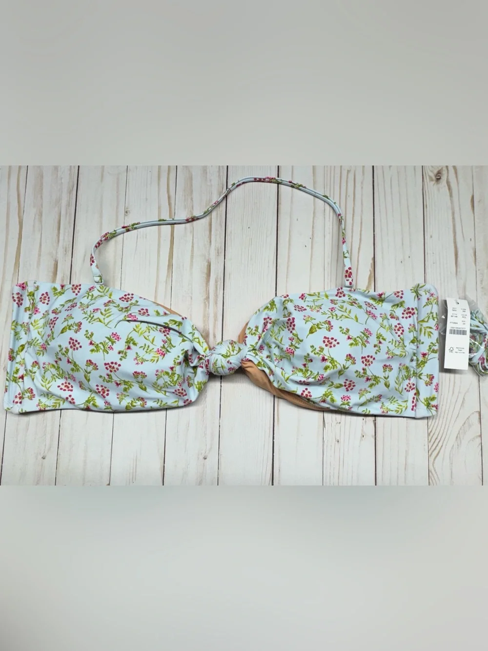 J. Crew Knot Bandeau Bikini Top & Curved-waist Bikini Bottom Swimwear 2pc. Set